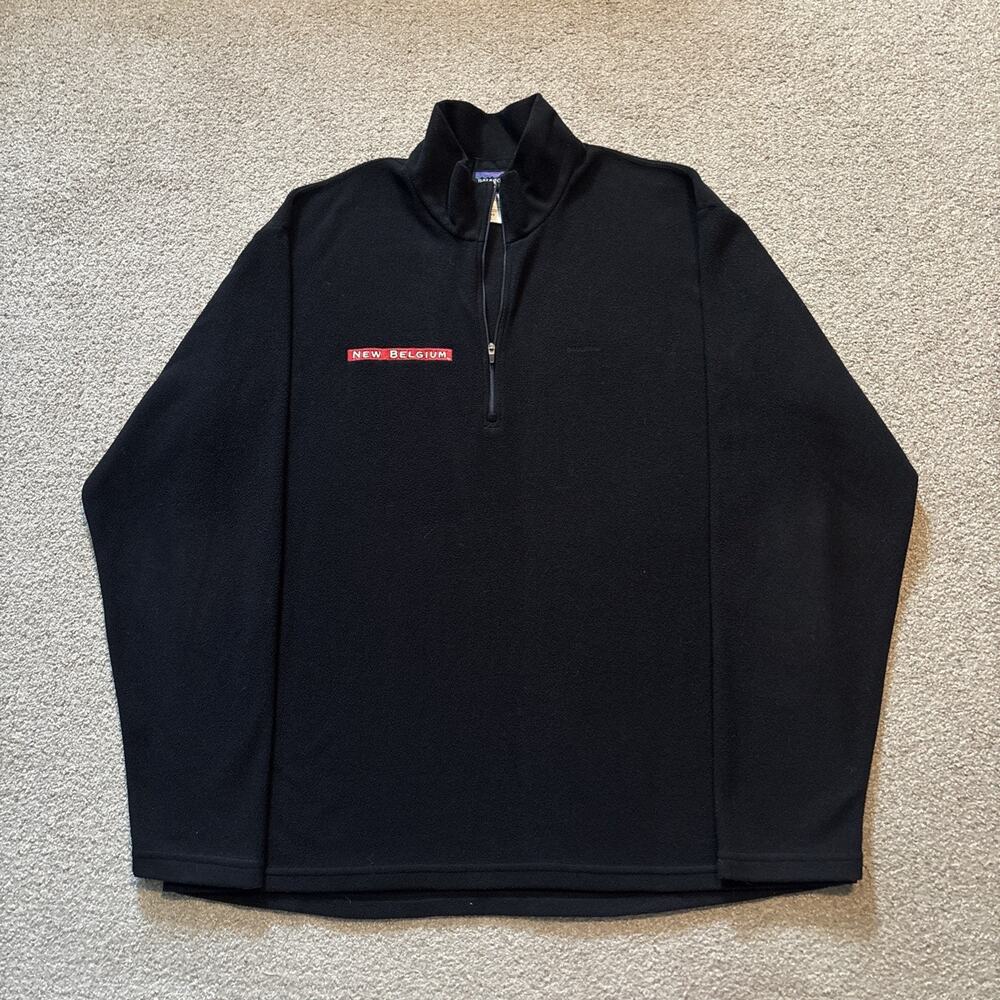 Patagonia Synchilla Fleece Pullover Mens Sz XL Black Quarter Zip Vintage Logo